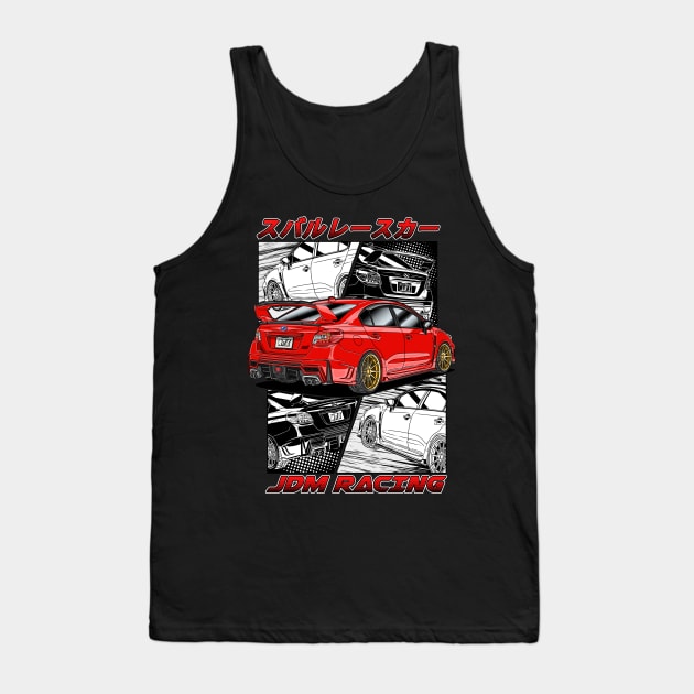 JDM Red Subie Impreza  WRX STi 2015 Tank Top by Guyvit